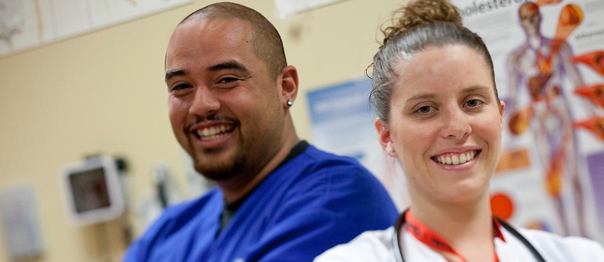 Medical Assistant students in lab